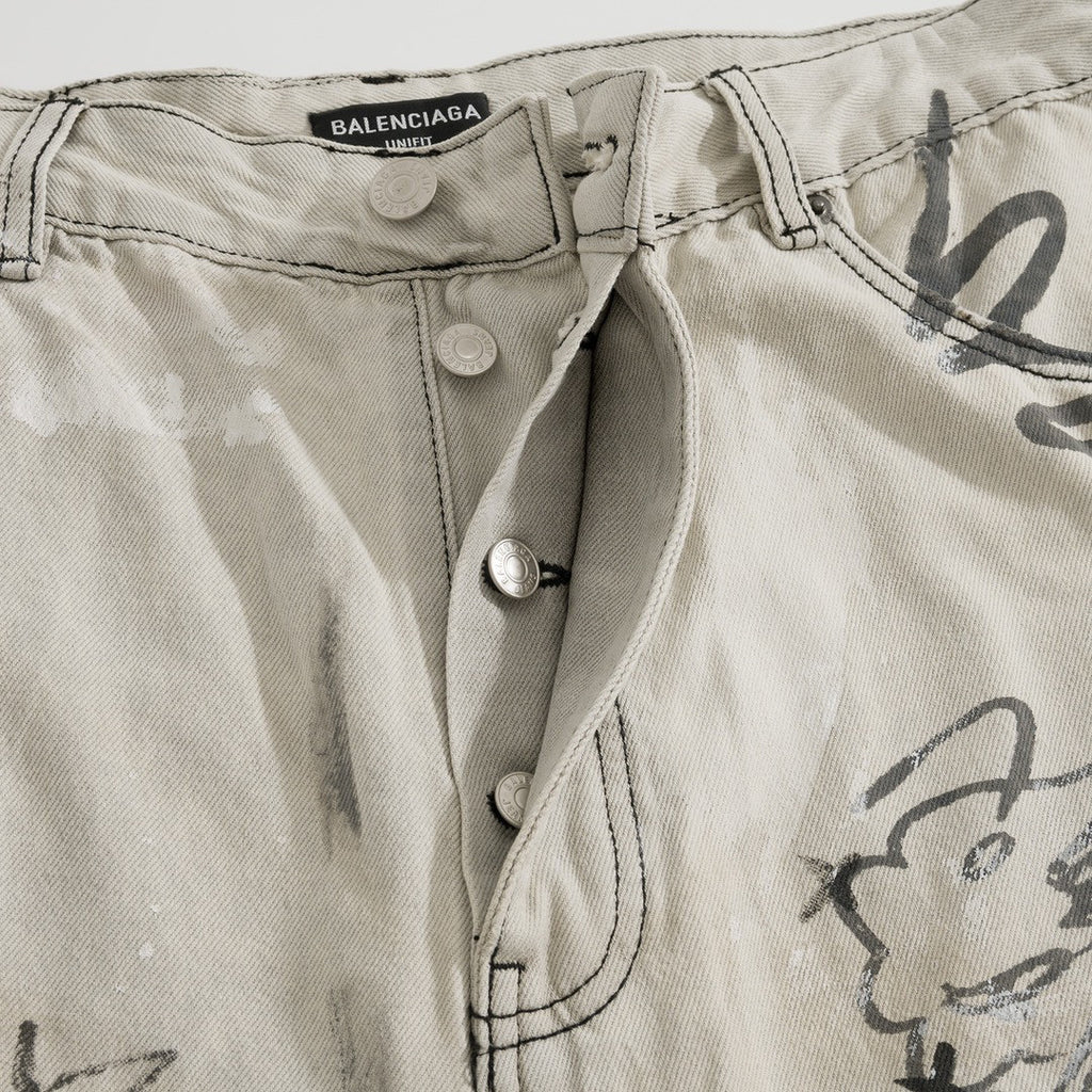 Balenciaga Graffiti Loose Fit Denim Pants Ngvp #6578