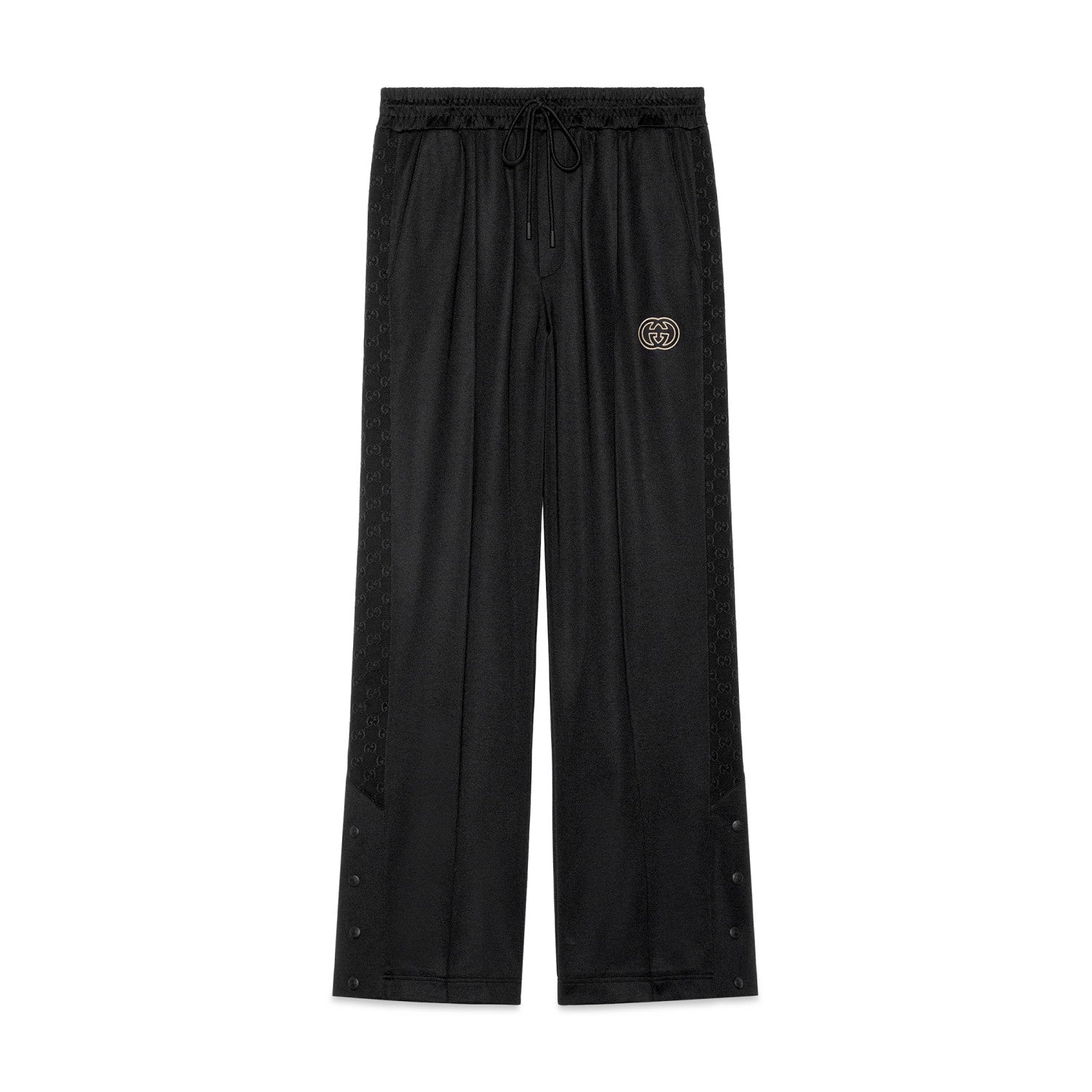 Gucci Men's Spring and Autumn Black Logo Embroidery Zipper Standing Collar Long Sleeve Jacket Elastic Knit Sweatpants Pants Suit Set #98786