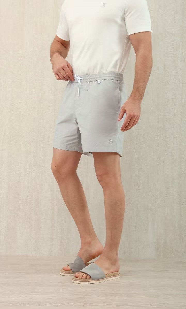 Loro Piana Men's Summer Letter Solid Color Mid Waist Tie Straight Bay Swim Shorts Ngvp #9959
