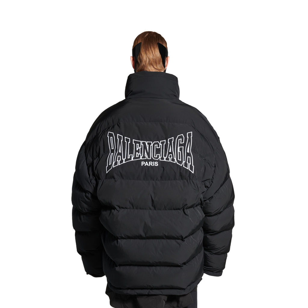 Balenciaga Men's Vintage COCOON KICK PUFFER Jacket Reversible Cotton Stand Collar Logo Embroidery Fitted Long Sleeve Jacket #71723
