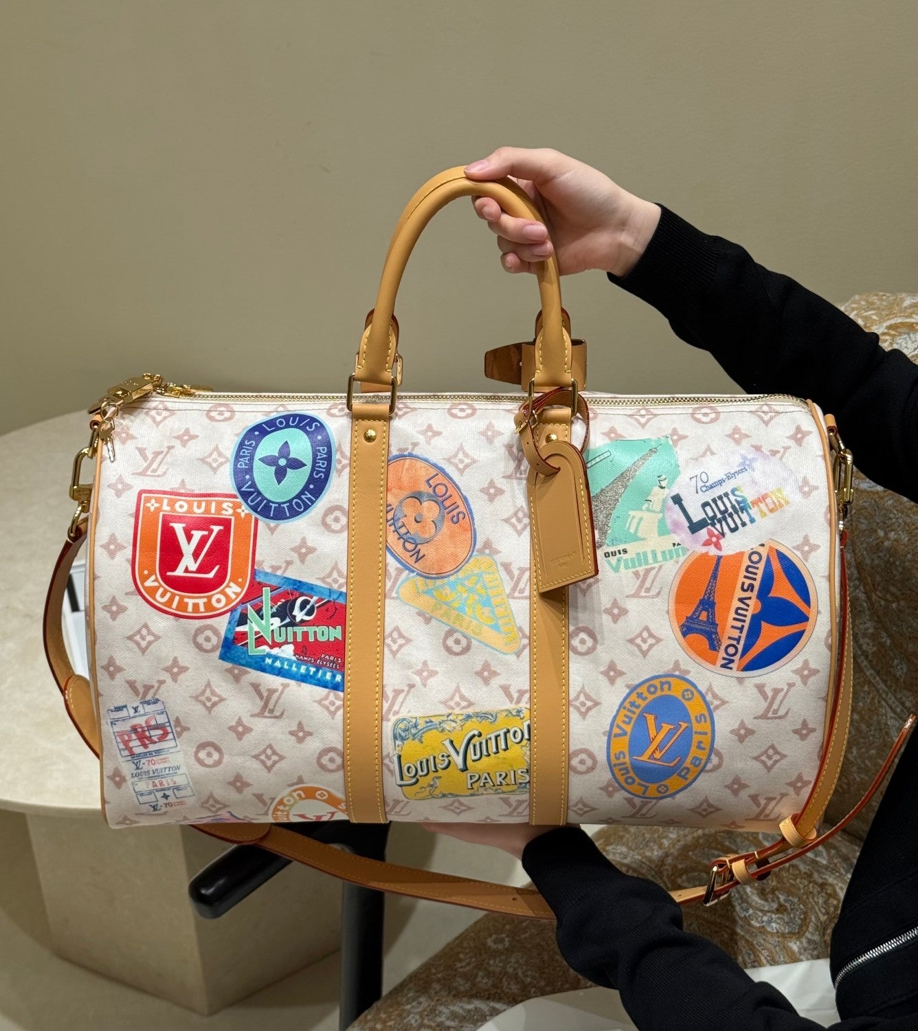 Louis Vuitton Keepall Bandoulière 50 Men's Detachable Adjustable Shoulder Strap Zipper Closure Canvas with Leather Shoulder Slanting Tote Travel Bag Bags #76935