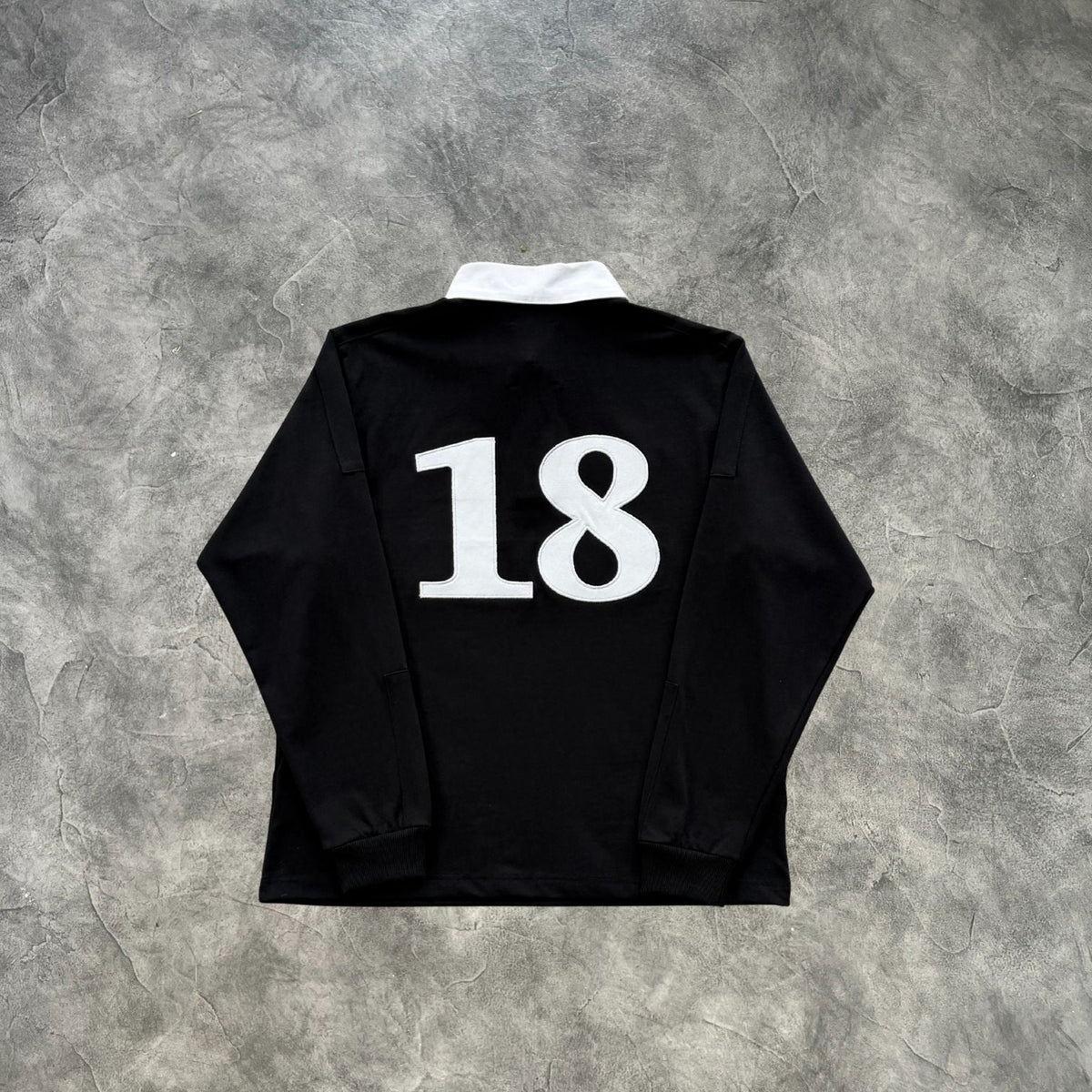 Corteiz Paneled Rugby Long Sleeves Jersey Black