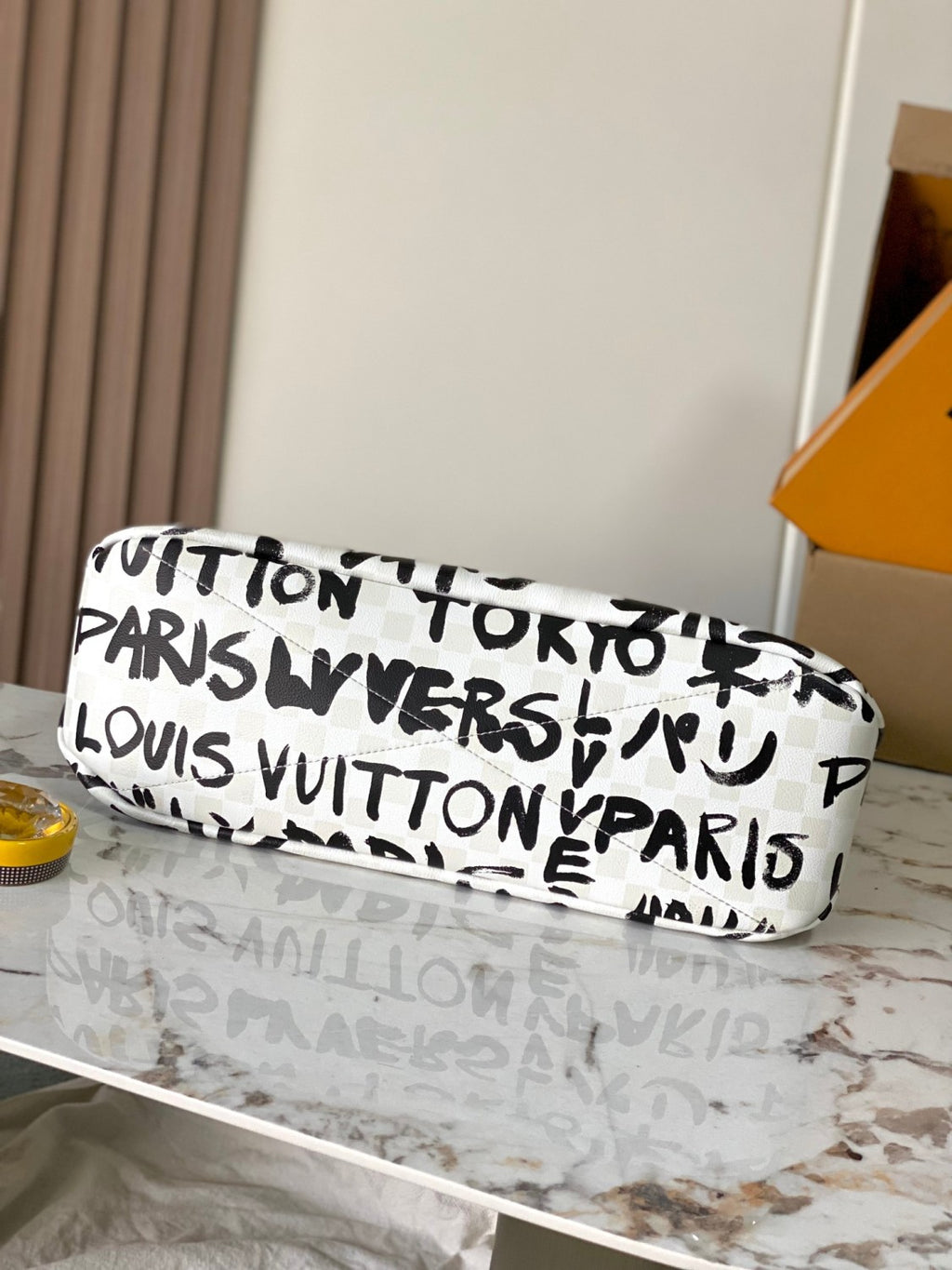 LOUIS VUITTON x Men's and Women's Shopper Tote Medium Bag Daily Cowhide Shopping Bag With Brand Logo Print #332254