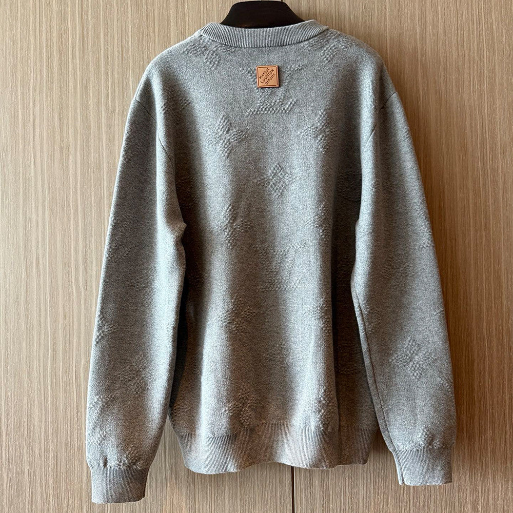 Louis Vuitton Men's and Women's MONOGRAM Embossed Pullover Knitted Three Dimensional Flower Knitted Sweater #332643
