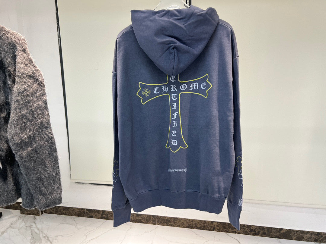 Chrome Hearts Navy Letter Hooded Sweater #21929