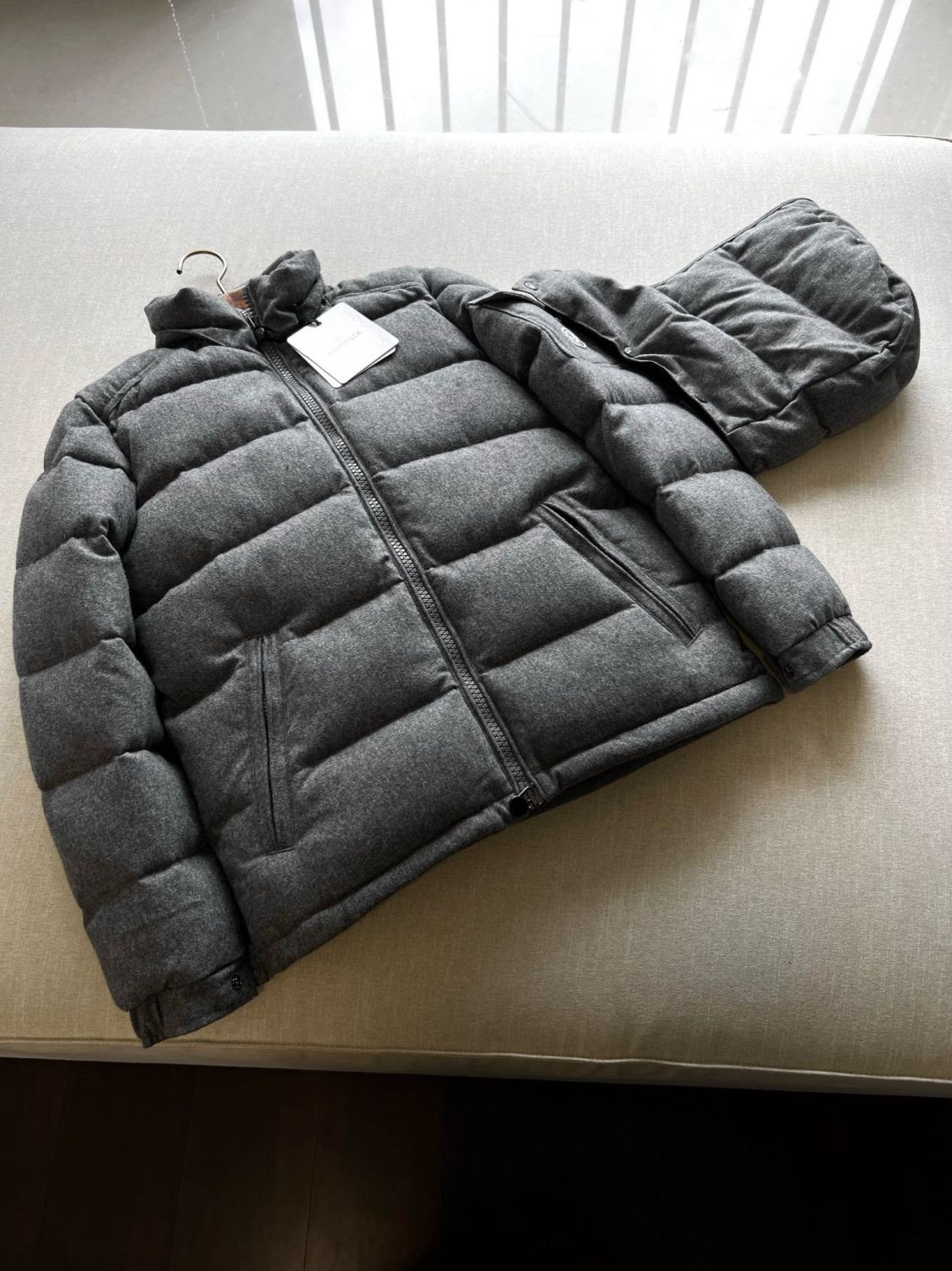 Moncler Men's Winter Solid Color Hooded Zipper Long Sleeve Puffer Down Jacket #73858