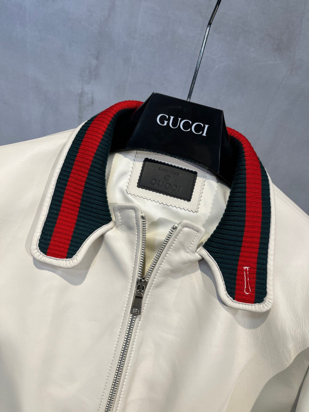 Gucci Leather Zip Jacket Coat #96132