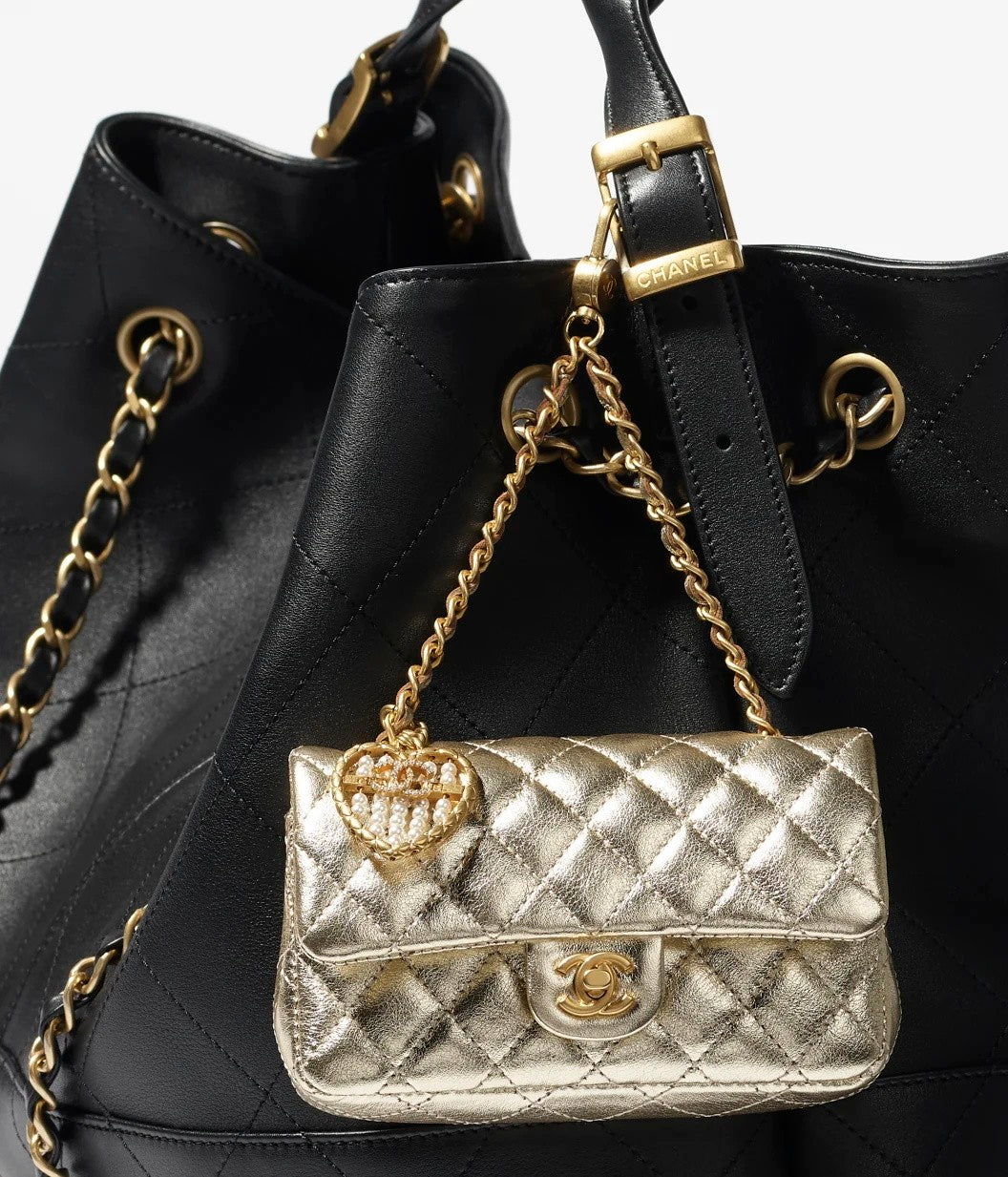 Chanel Women's Solid Color Chain Strap Flap Leather Mini Pendant Bag Bags AP4760-B21223-U0509 #77494