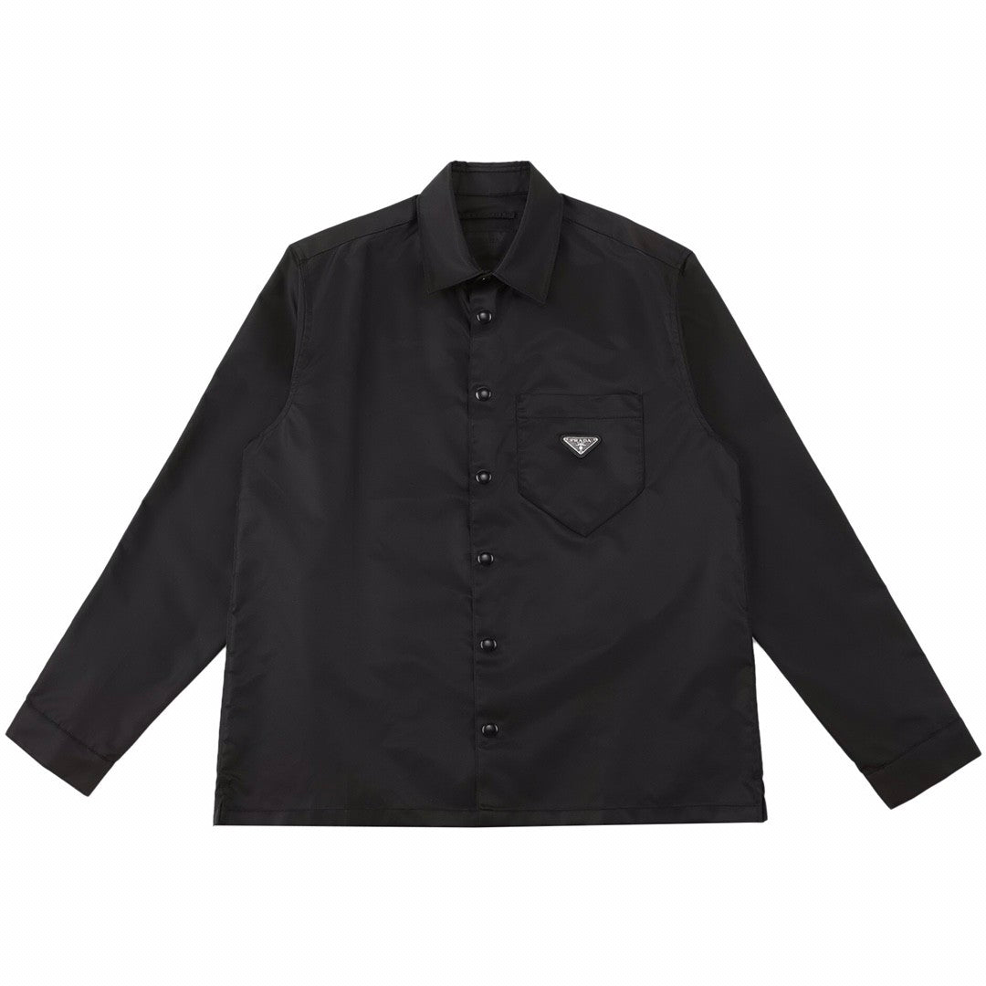 Prada Men's Spring And Fall Triangle Label Nylon Single breasted Long sleeved Shirt Jacket #72495