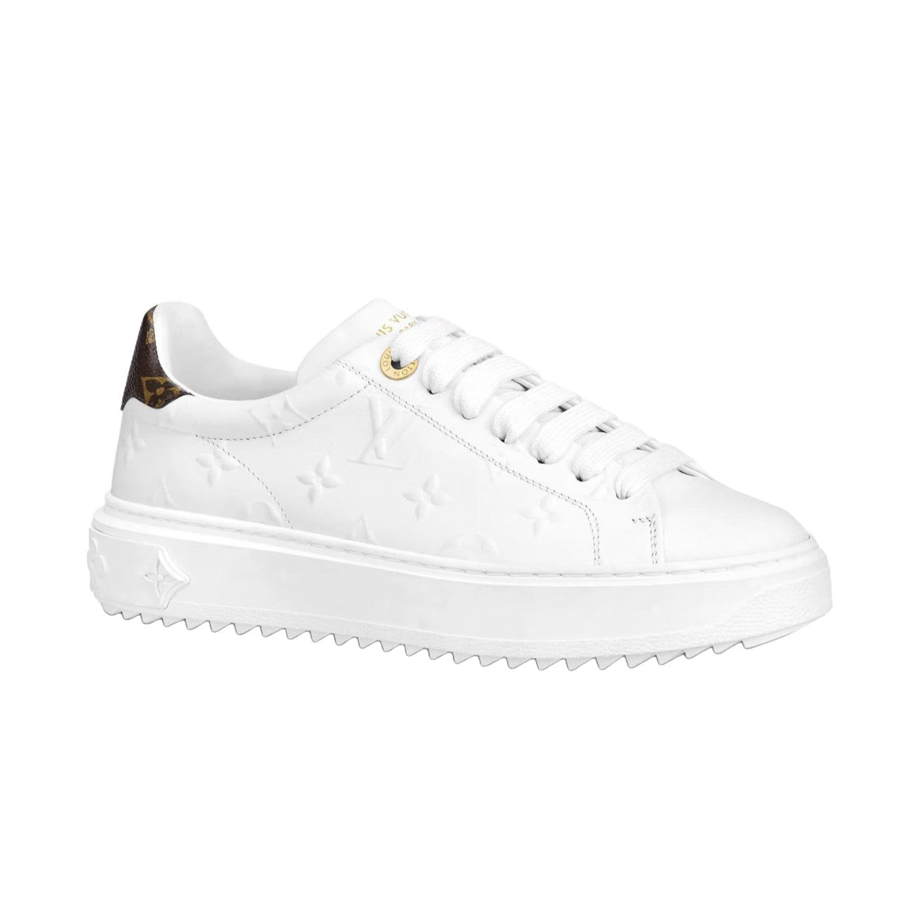 Louis Vuitton Time Out Women's Solid Color Letter Print Leather Low-Top Lace-Up Casual Shoes #77748