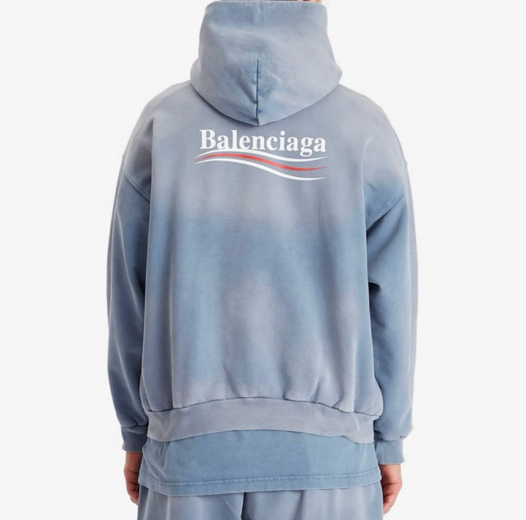 Balenciaga Men's Spring And Autumn Solid Color Washed Gradient Cotton Pullover Fitted Hooded Sweatshirt #71921
