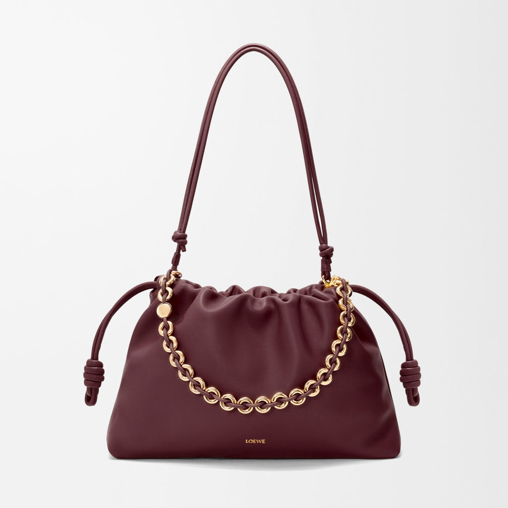 Loewe Flamenco Purse Women's Fashion Classic Solid Color Soft Napa Lambskin Leather Pleated Design Brand Logo Magnetic Buckle Closure Crossbody Bag Shoulder Bag Handbag Bags A411FPDX01-6579 #78346