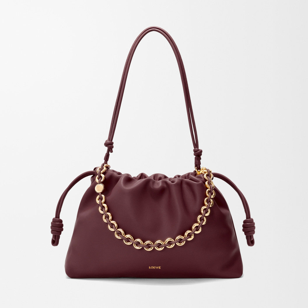 Loewe Flamenco Purse Women's Fashion Classic Solid Color Soft Napa Lambskin Leather Pleated Design Brand Logo Magnetic Buckle Closure Crossbody Bag Shoulder Bag Handbag Bags A411FPDX01-6579 #78346