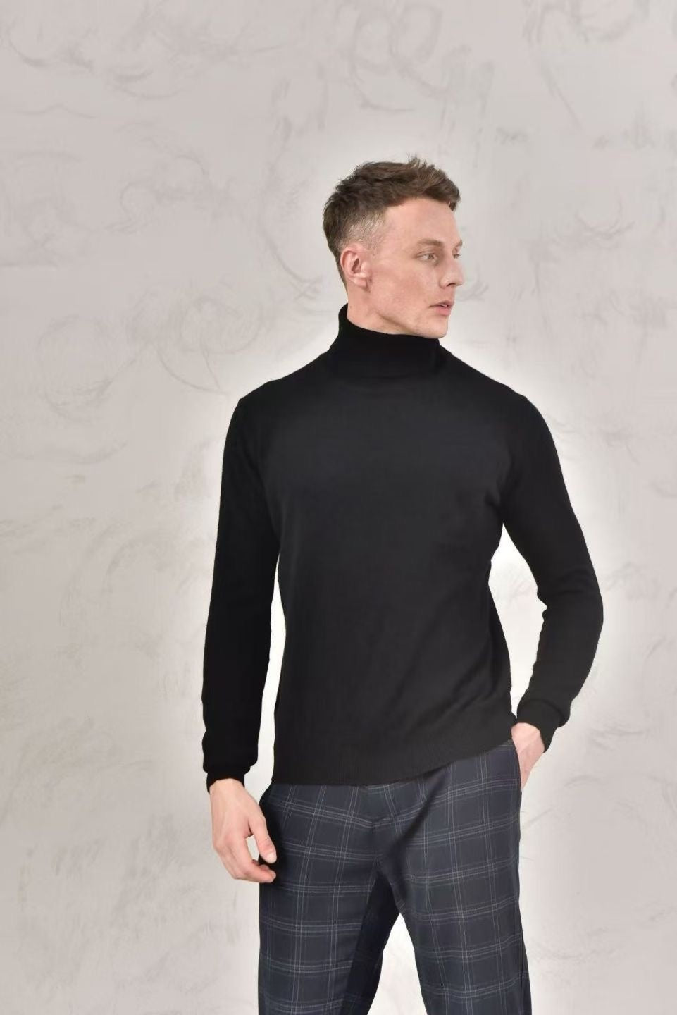 Loro Piana Dolcevita Men's High Neck Sweater Fall And Winter Knitted Fashion Trend Of Comfortable Long-sleeved Casual Knit Pullover Sweater Ngvp #2225