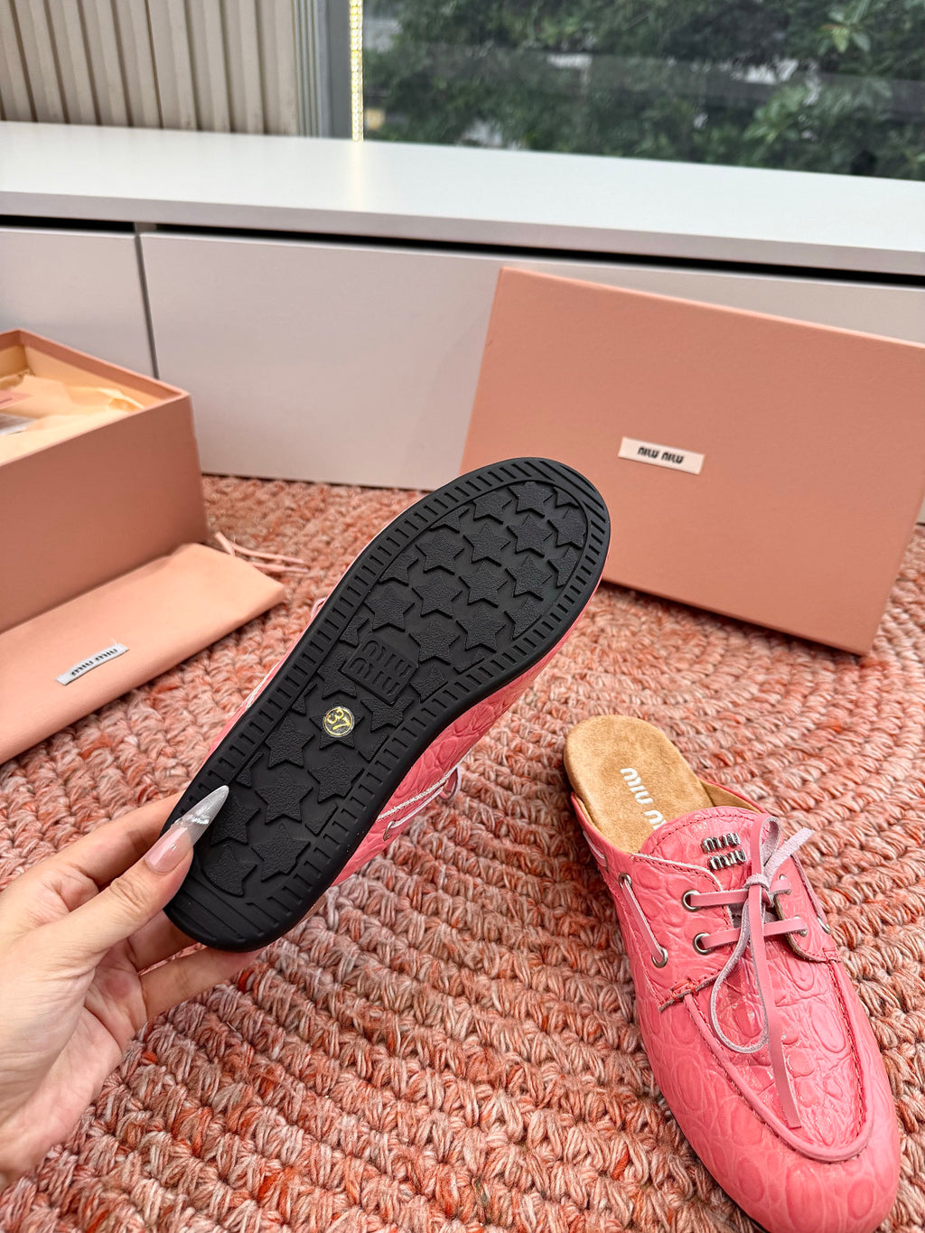 MiuMiu Mesh Mary Jane Shoes #383828