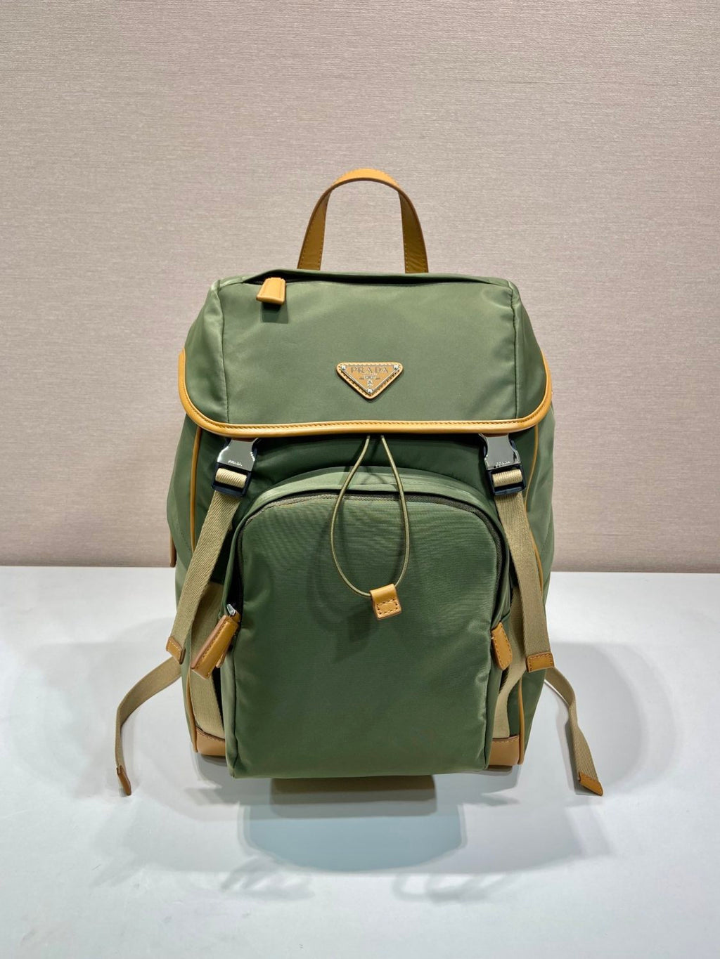 PRADA Black Re-nylon And Saffiano Leather Backpack #379110