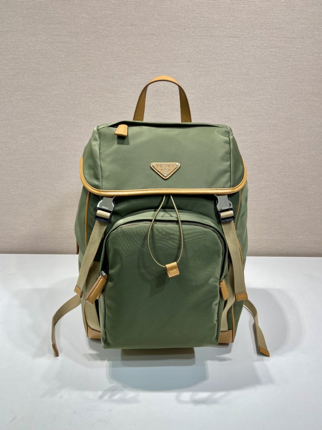 PRADA Black Re-nylon And Saffiano Leather Backpack #379110