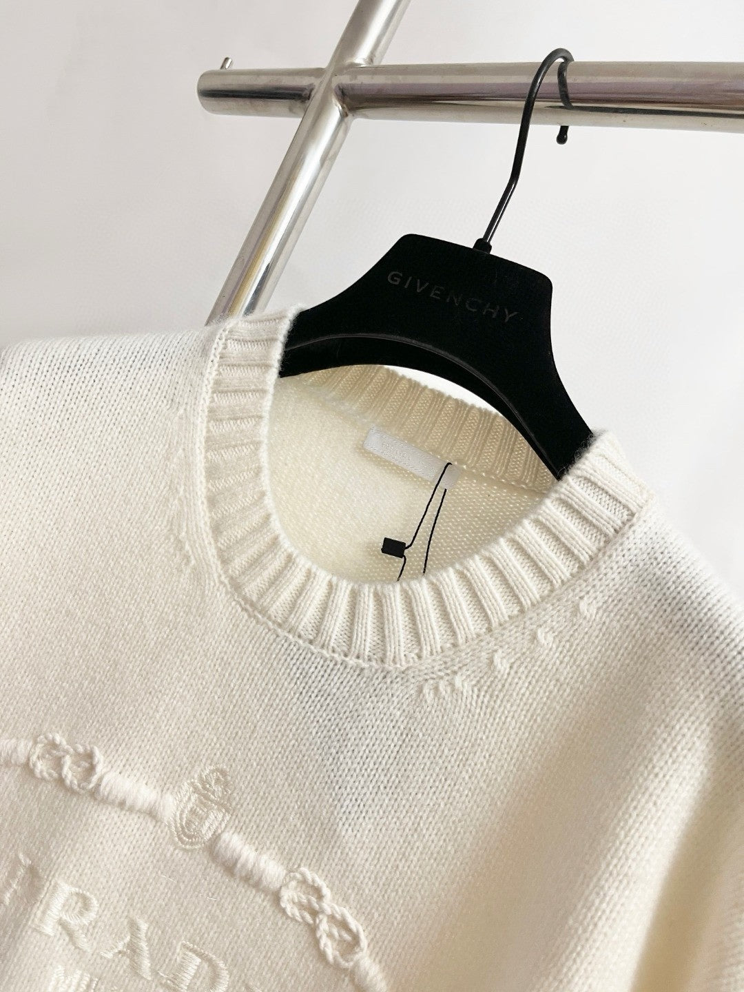 Prada Men's Spring and Autumn Solid Color Splicing Round Neck Embroidery Printed Logo Long Sleeve Sweater Pullover #72945