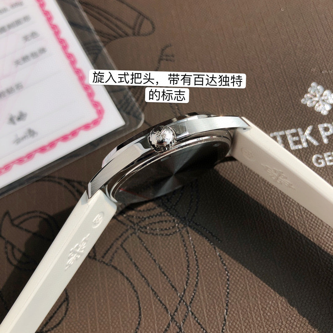 Patek Philippe Mechanical Watches With Diamonds On Silicone Straps Watch #96352