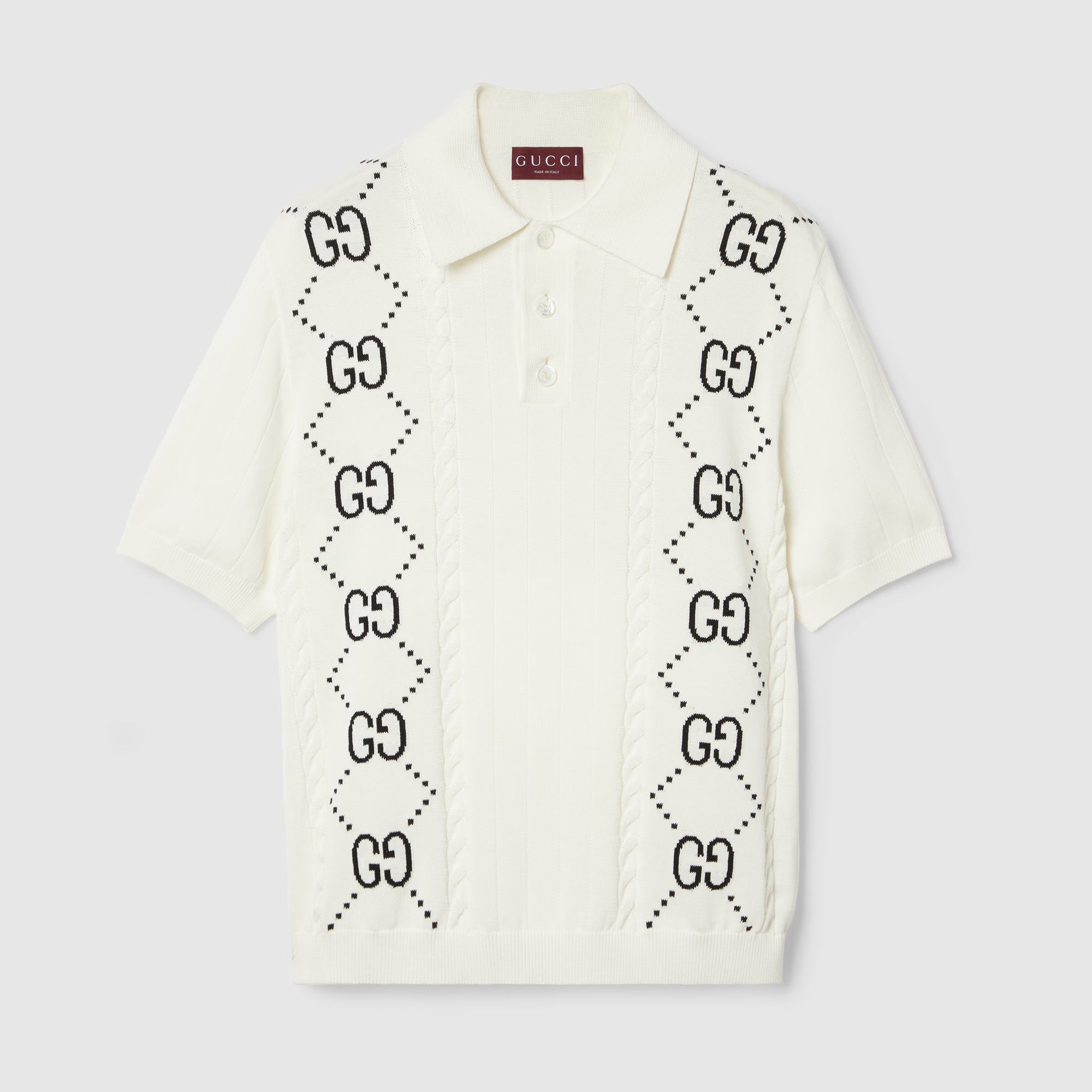 Gucci Men's Summer Logo Appliqué Knit Short Sleeve Polo Shirt T-Shirt #72545
