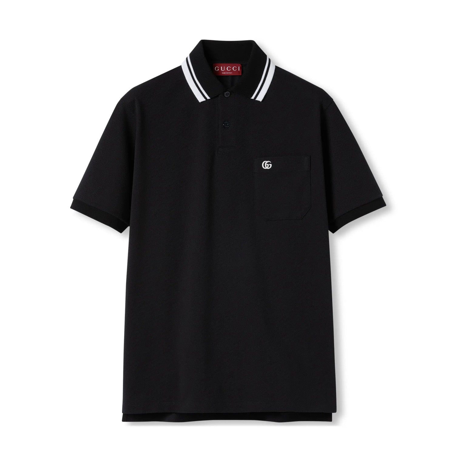 Gucci Men's Summer Striped Lapel Solid Color Straight Cotton Polo Shirt Short Sleeve T-Shirt #75296