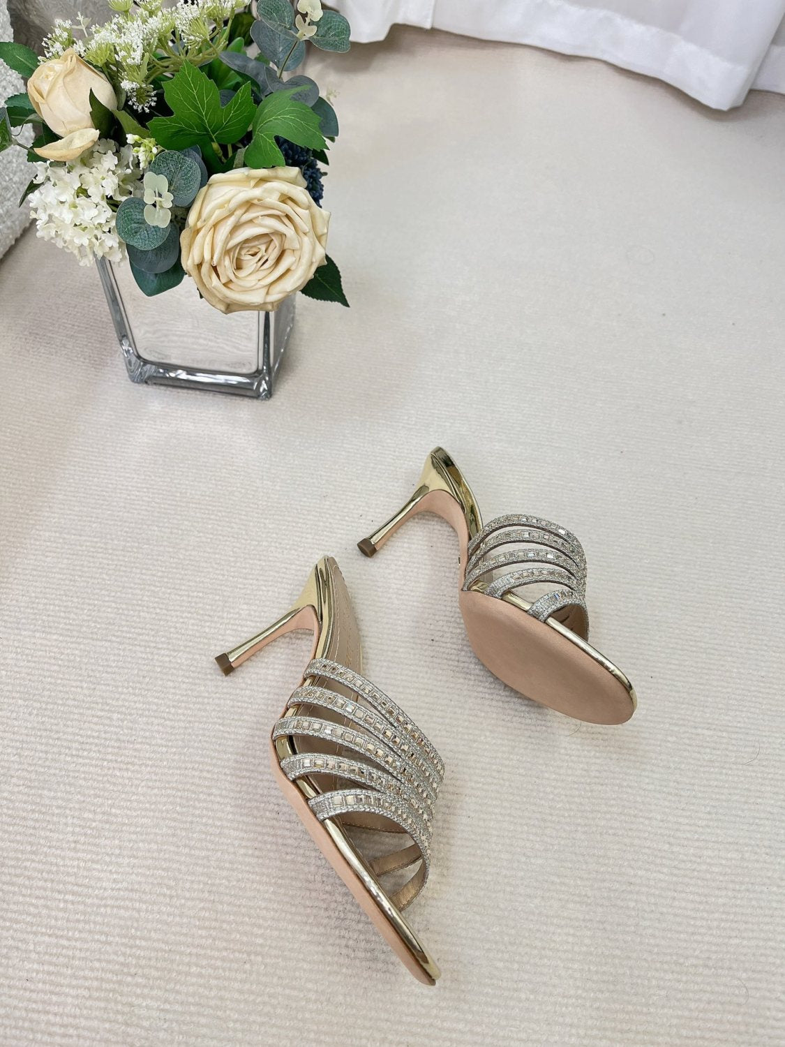 Dior Gem High Heel Fashion Sandals Slippers Women's Spring And Summer Black Silver Gold 8cm Leather Shoes Heel Fashion Temperament Sexy High Heel Shoes #81416