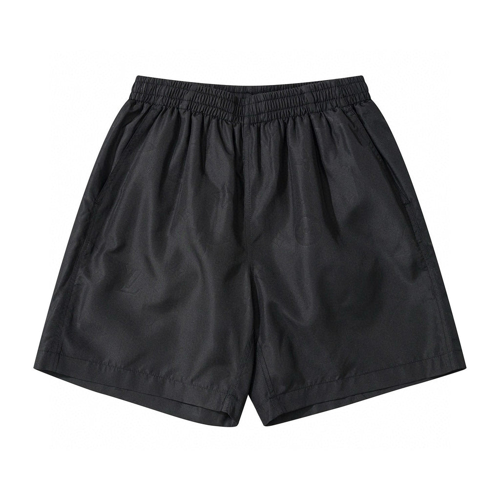 Louis Vuitton Men's Summer Solid Color Logo Full Print Drawstring Elastic Waist Casual Shorts Pants #98982