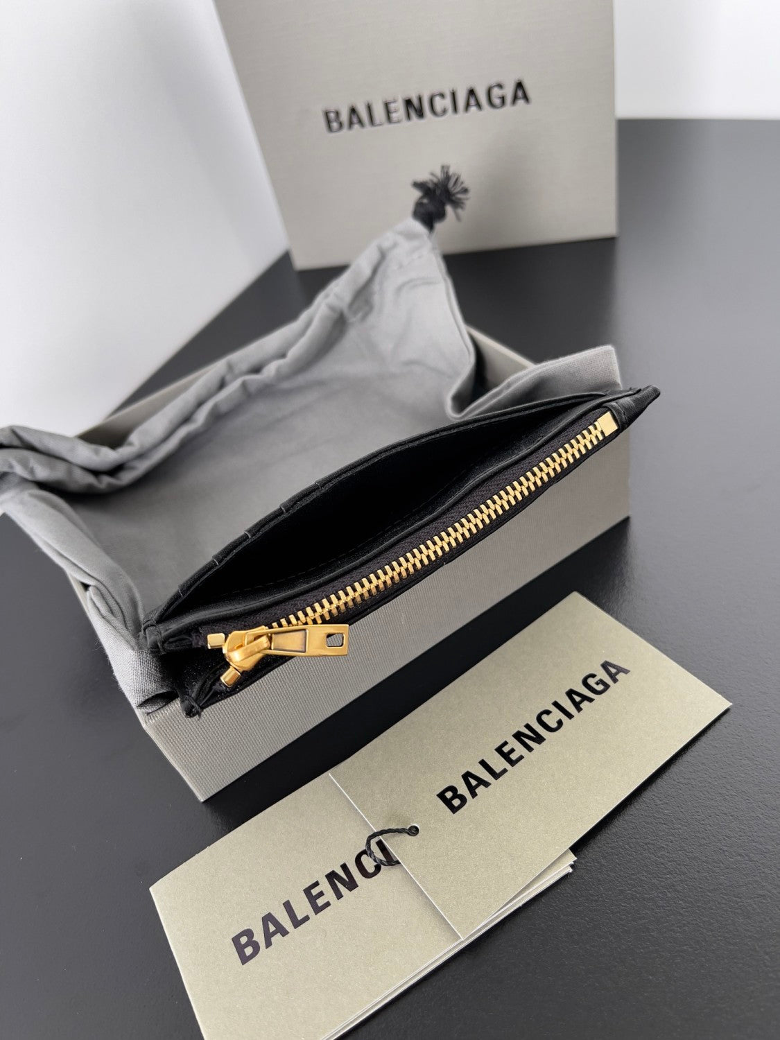 Balenciaga Women's Retro Old Card Bag Leather Coin Purse Wallet Solid Color Bags #71935