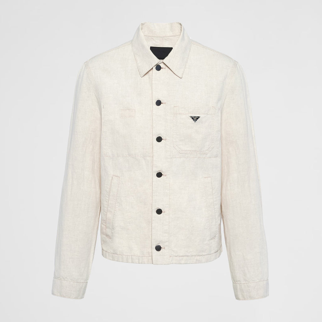 Prada Men's Autumn and Winter Triangle Logo Lapel Single Breasted Long Sleeve Jacket #99349