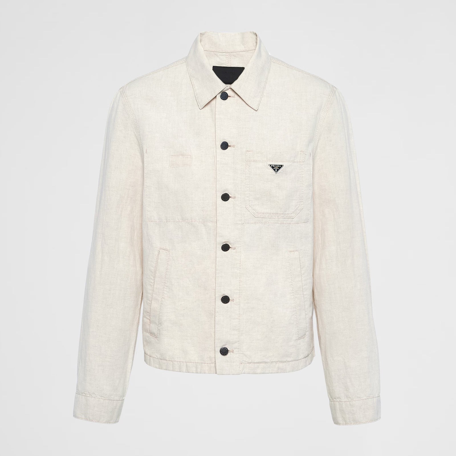 Prada Men's Autumn and Winter Triangle Logo Lapel Single Breasted Long Sleeve Jacket #99349