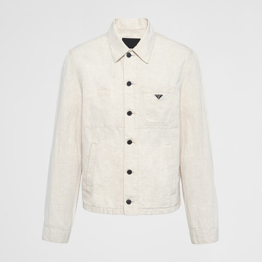 Prada Men's Autumn and Winter Triangle Logo Lapel Single Breasted Long Sleeve Jacket #99349