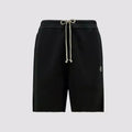 Moncler x Rick Owens Men's Spring/Summer Fashion Logo Printed Black Cotton Drawstring Loose Jersey Shorts #98321