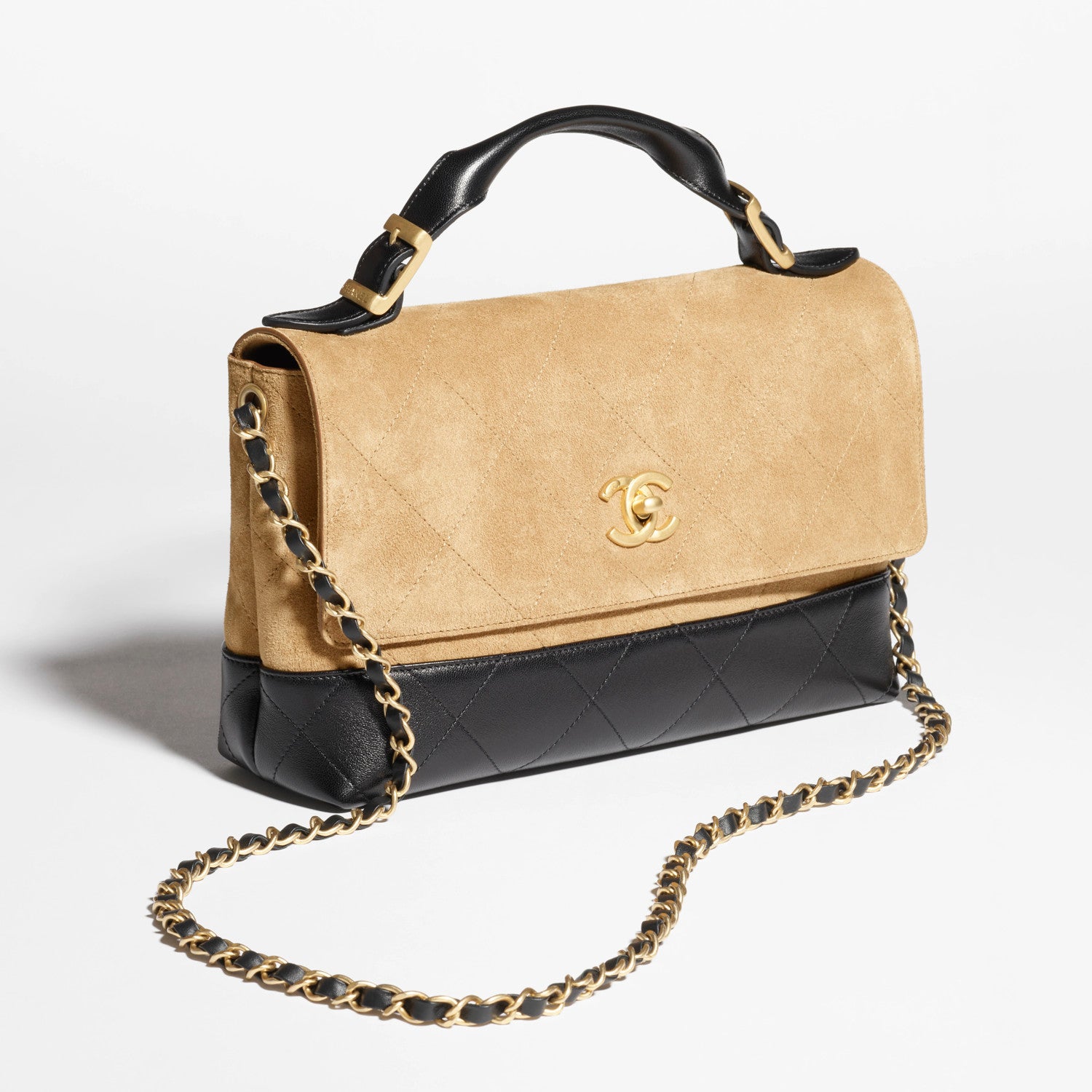 Chanel Women's Fashion Classic Suede Color Block Chain Handbag Tote Crossbody Bag Bags AS5637-B20827-U1536 #79236