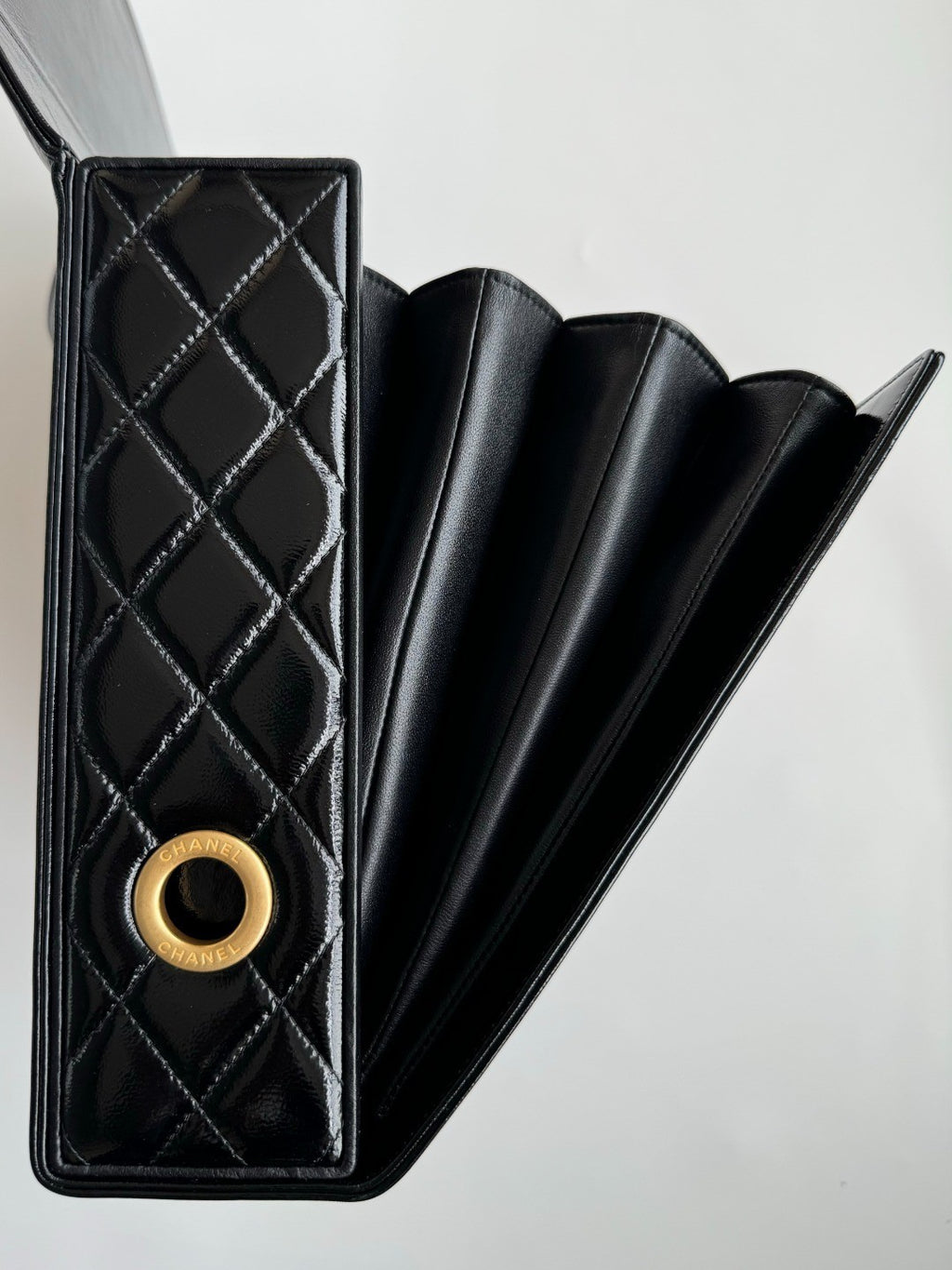 Chanel Advanced Handmade Series Briefcase Patented Wrinkled Lambskin Vintage Buttons #332642