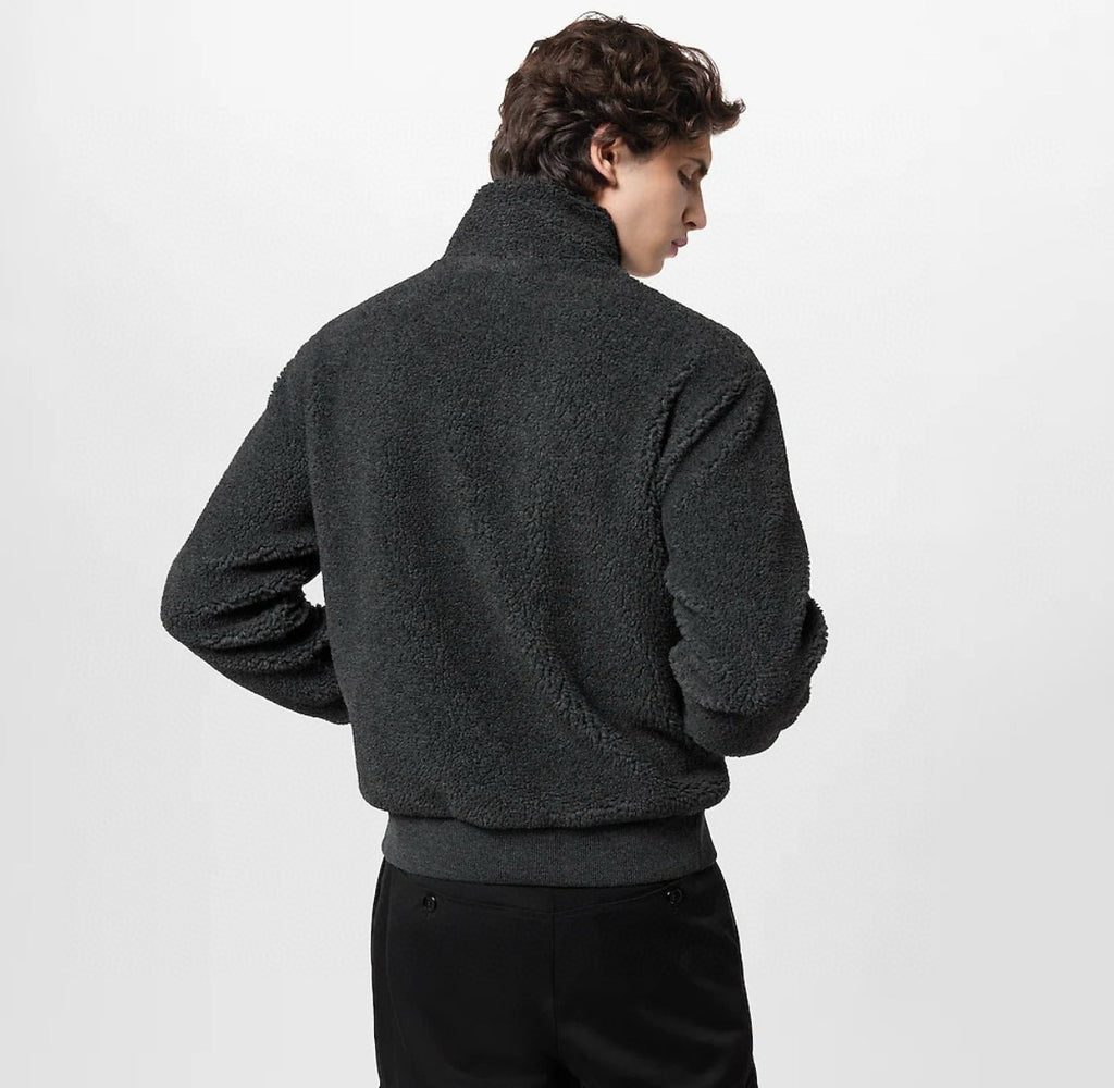 Louis Vuitton Men's Winter Fashion Casual High Neck Zipper Solid Color Fleece Jacket #79325