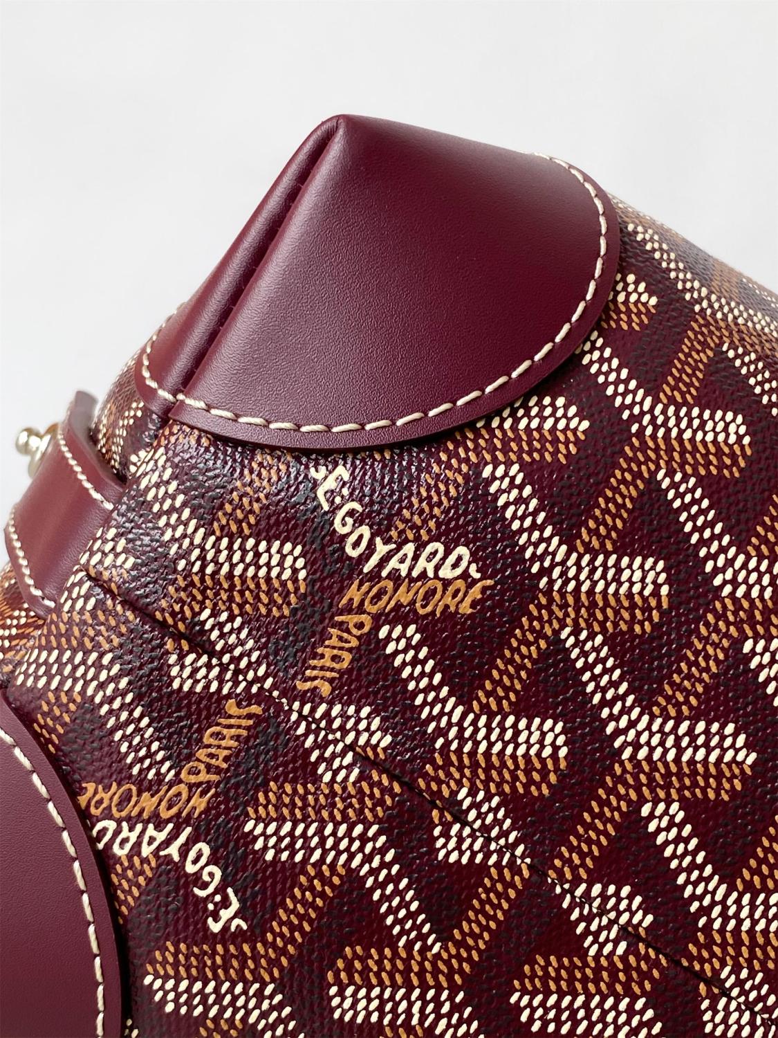 GOYARD Men's and Women's Solid Color Printed Zipper Leather Handbag Storage Bag Bags #77775