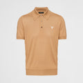 Prada Men's Summer Solid Color Embroidered Logo Wool Knit Polo Shirt Short Sleeve T-Shirt #98532