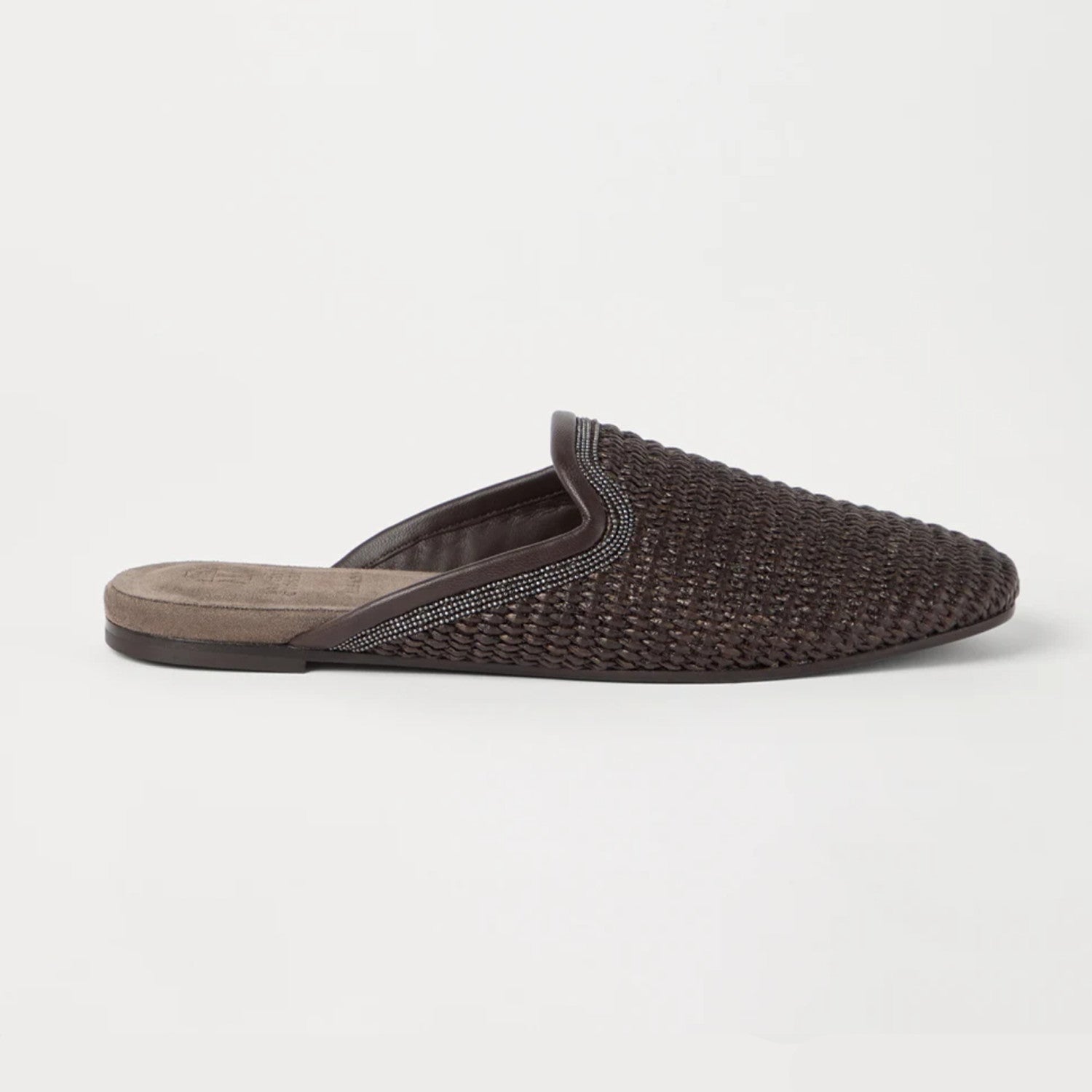 Brunello Cucinelli Techno Raffia Slippers With Precious Trim Women's Fashion Breathable Casual Shoes Comfortable Flat Heel Sandals 2cm Ngvp #1589