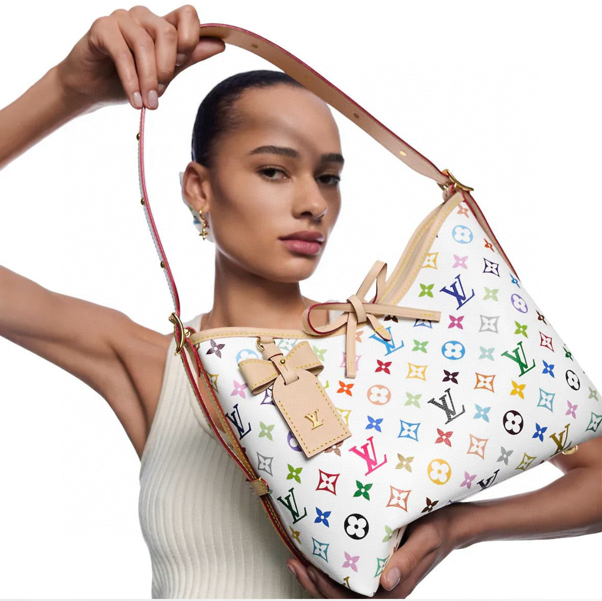 Louis Vuitton LV x TM CARRYALL Women's Detachable Adjustable Shoulder Strap Colorful Logo Printed Coated Canvas Tote Shoulder Bag Bags #75465