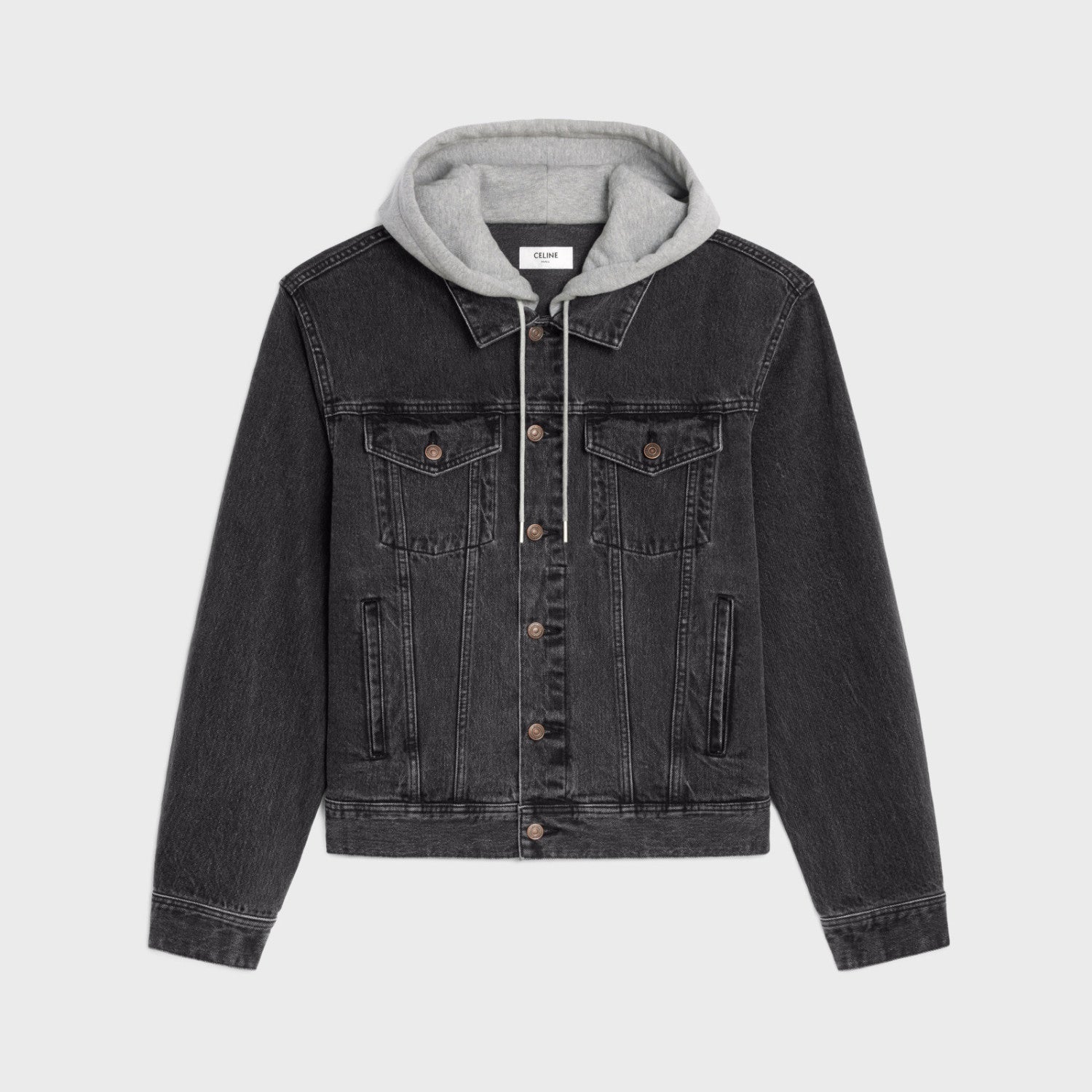 Celine Denim Hooded Jacket Black #95173