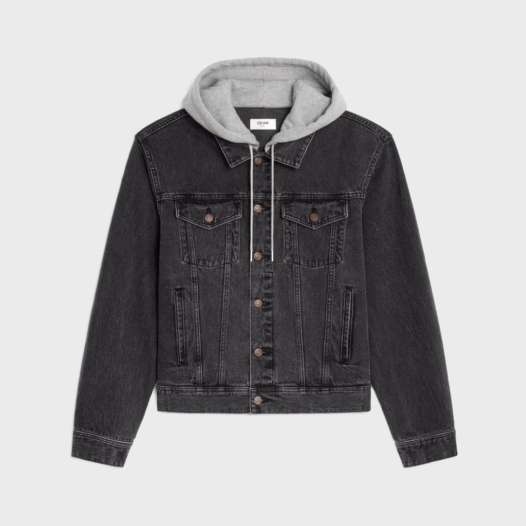 Celine Denim Hooded Jacket Black #95173