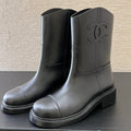 Chanel Women's Autumn/winter Fashion Casual Solid Color Round Toe Short Boots Shoes #78372