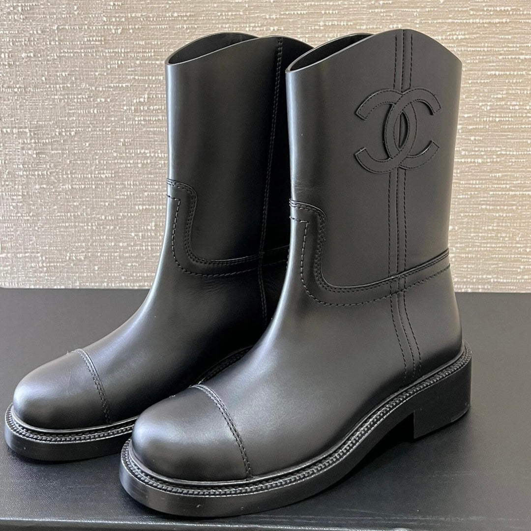 Chanel Women's Autumn/winter Fashion Casual Solid Color Round Toe Short Boots Shoes #78372