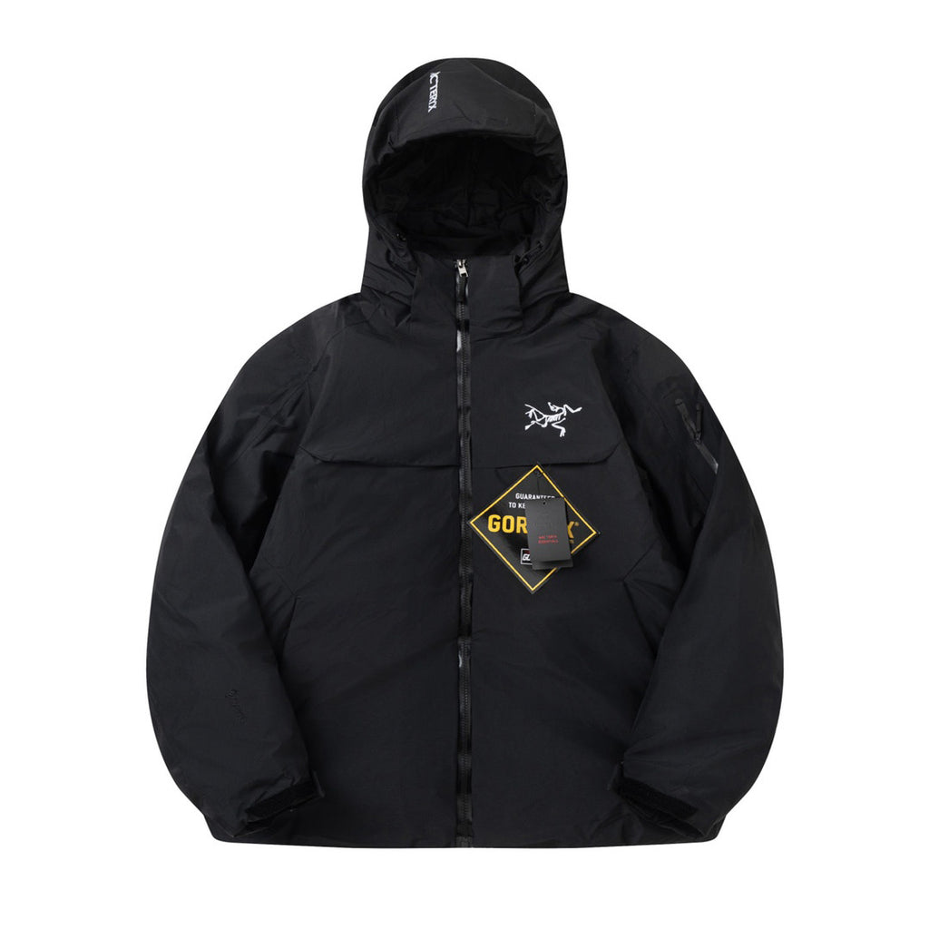 Arcteryx Autumn And Winter Solid Color Zipper Waterproof Windproof Long-Sleeved Hooded Jacket #73572