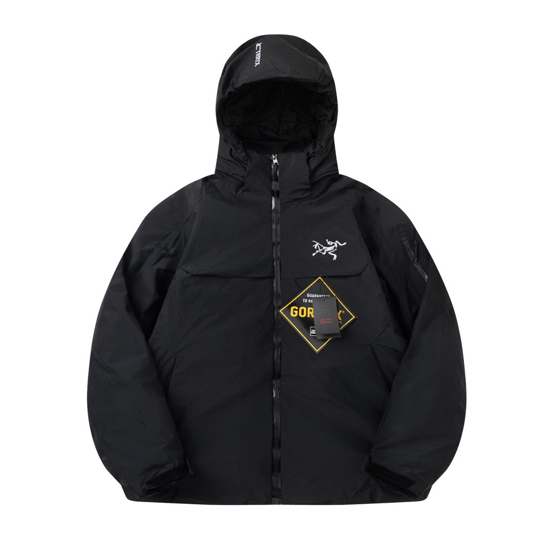 Arcteryx Autumn And Winter Solid Color Zipper Waterproof Windproof Long-Sleeved Hooded Jacket #73572