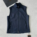 Ermenegildo Zegna Men's Spring And Autumn Solid Color Standing Collar Zipper Fit Sleeveless Vest Jacket Ngvp #1168