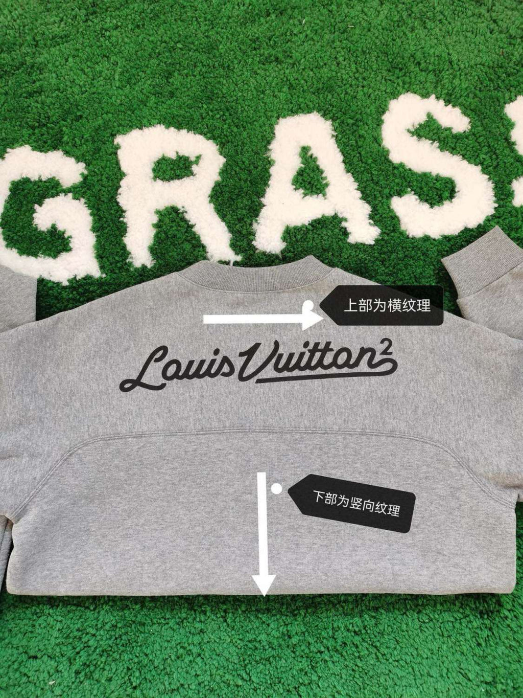 Louis Vuitton Men's Spring and Autumn Gray Love Logo Letter Printed Pullover Sweater Sweatshirt #99751