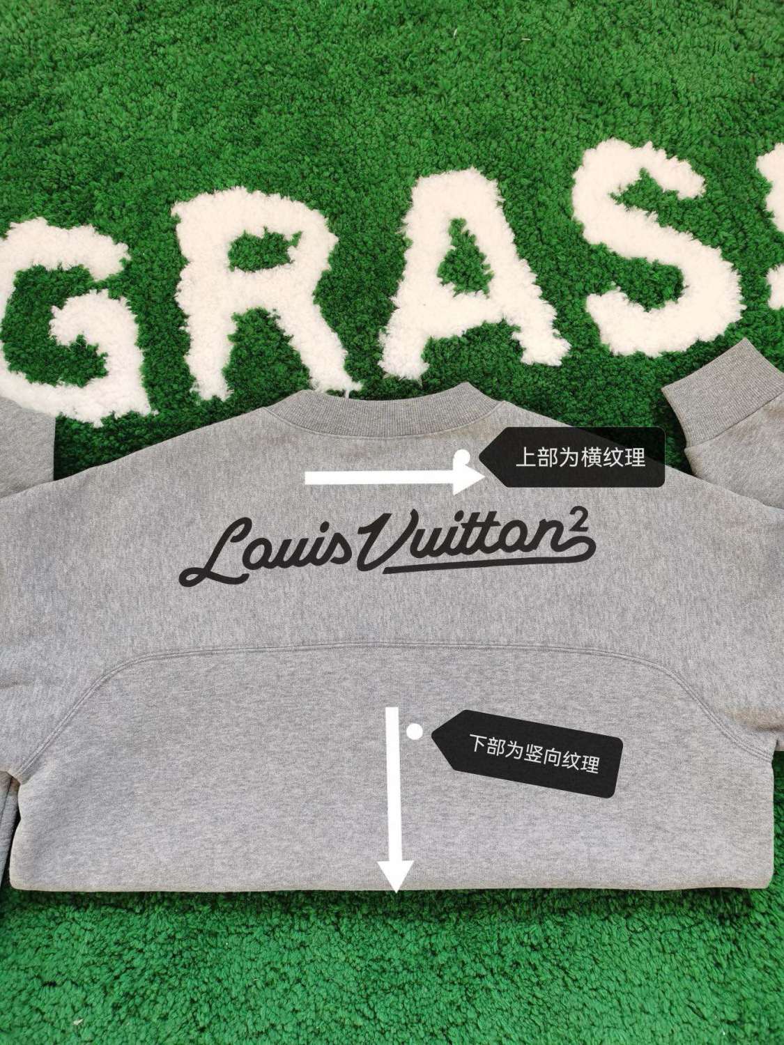 Louis Vuitton Men's Spring and Autumn Gray Love Logo Letter Printed Pullover Sweater Sweatshirt #99751