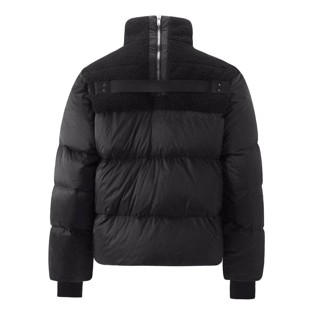 Moncler x Rick Owens Men's And Women's Winter Black Glossy Fur Collar Zipper Long Sleeve Puffer Down Jacket #72459