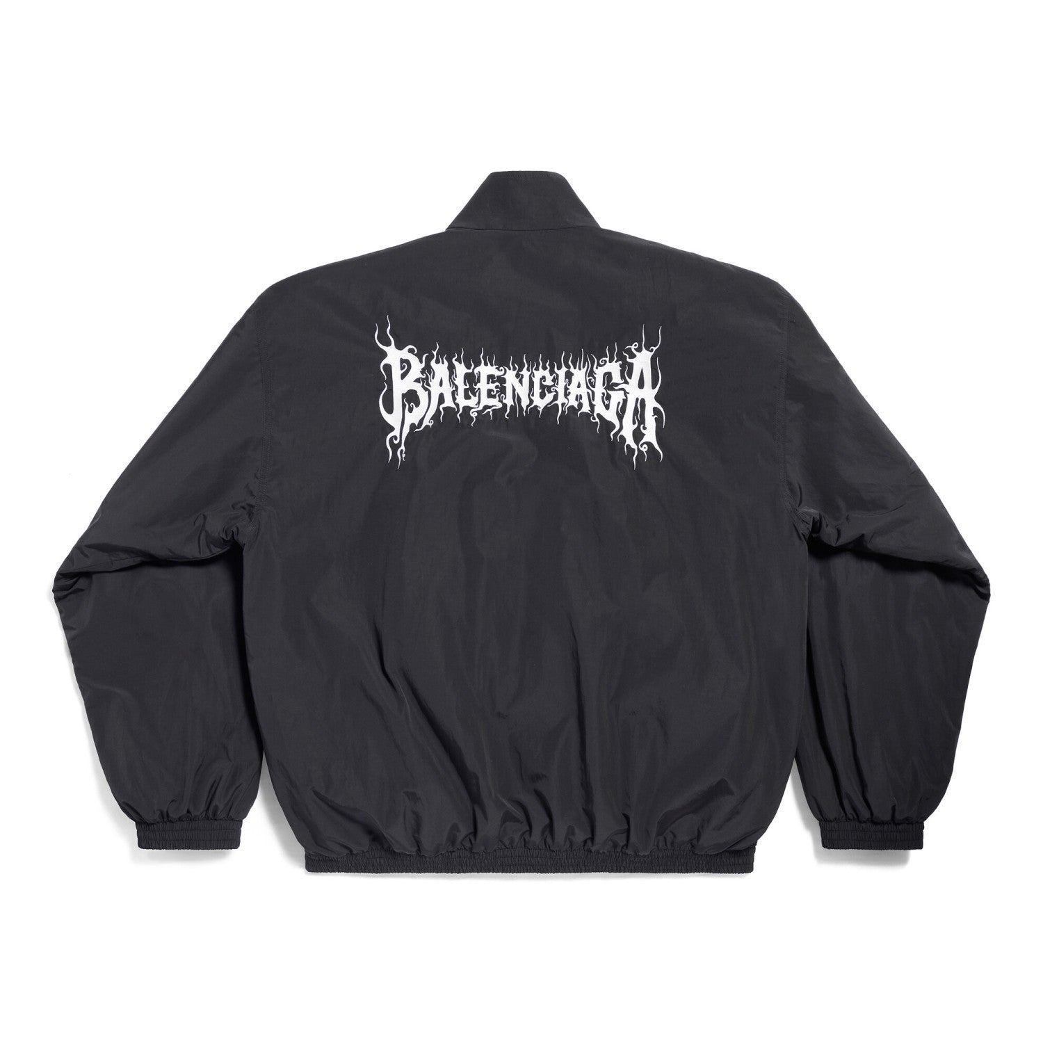 Balenciaga Men's And Women's Spring And Autumn Models Flame Letters Printing Solid Color High Collar Zipper Long Sleeve Jacket #98574